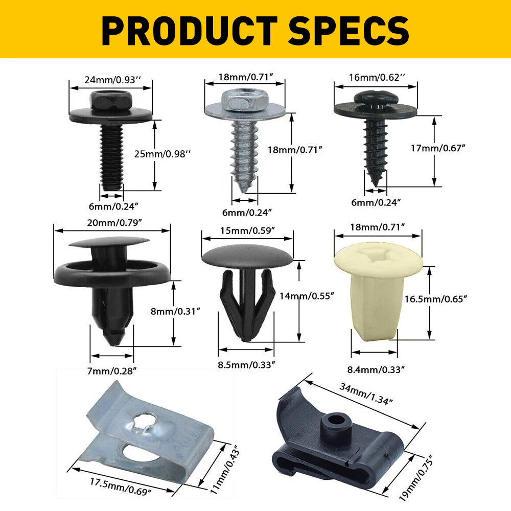 Set of 80 Splash Cover Shield Rivet Clips for BMW