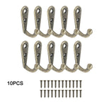 10pcs Wall Mounted Robe Hook Clothes Hanger with Screws Set