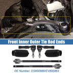 6pcs Front Inner Outer Tie Rod End Link for Chrysler 300 (2005–2023) No. ES800986/EV800963