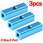 3X 5 Port Hose Inline Manifold Block Splitter for Pneumatic Compressor