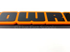 Matte Black License Plate Frame w Orange Outline for Universal (Any Year)