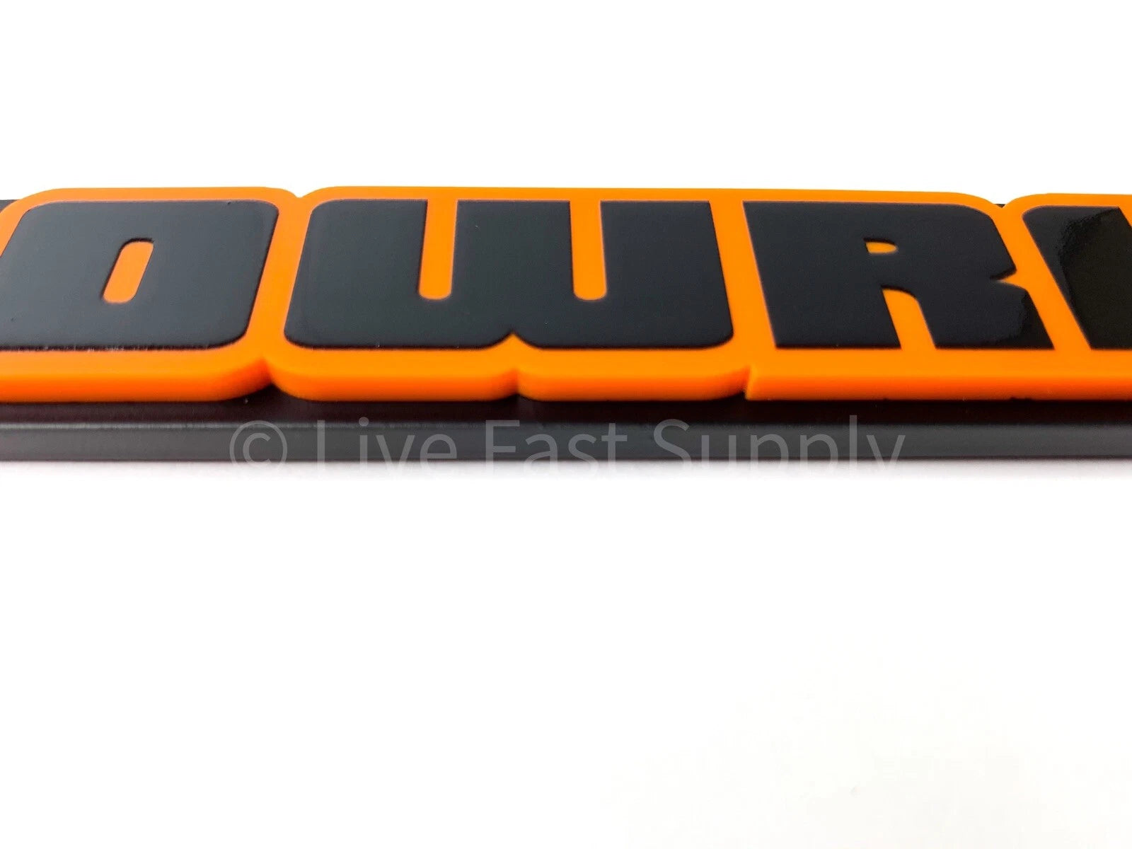 Matte Black License Plate Frame w Orange Outline for Universal (Any Year)