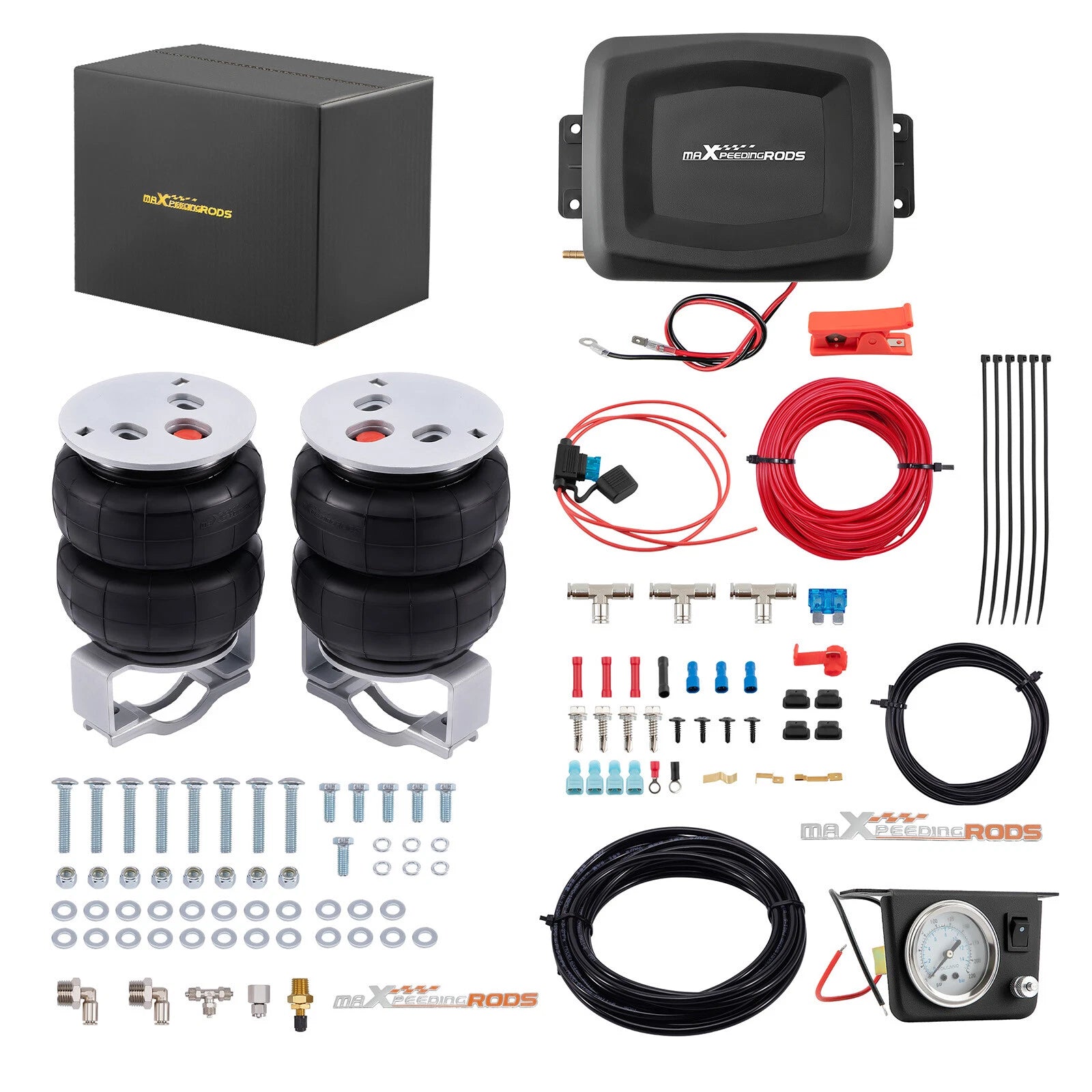 Air Spring Kit+Air Shock Compressor Kit for GMC Sierra 1500 1999-2006 2WD 4WD