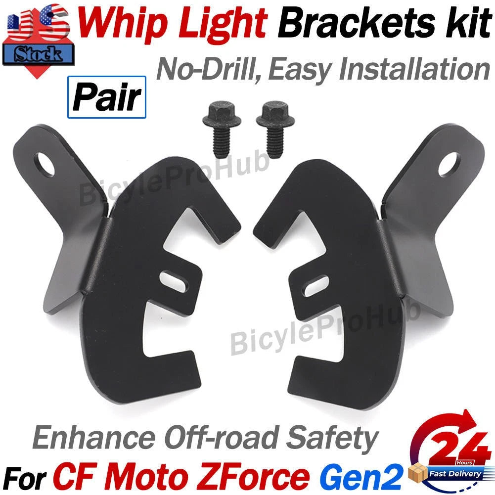 2X Whip Mount Flag Light Mounting Bracket for CF Moto Zforce Gen 2