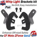 2X Whip Mount Flag Light Mounting Bracket for CF Moto Zforce Gen 2