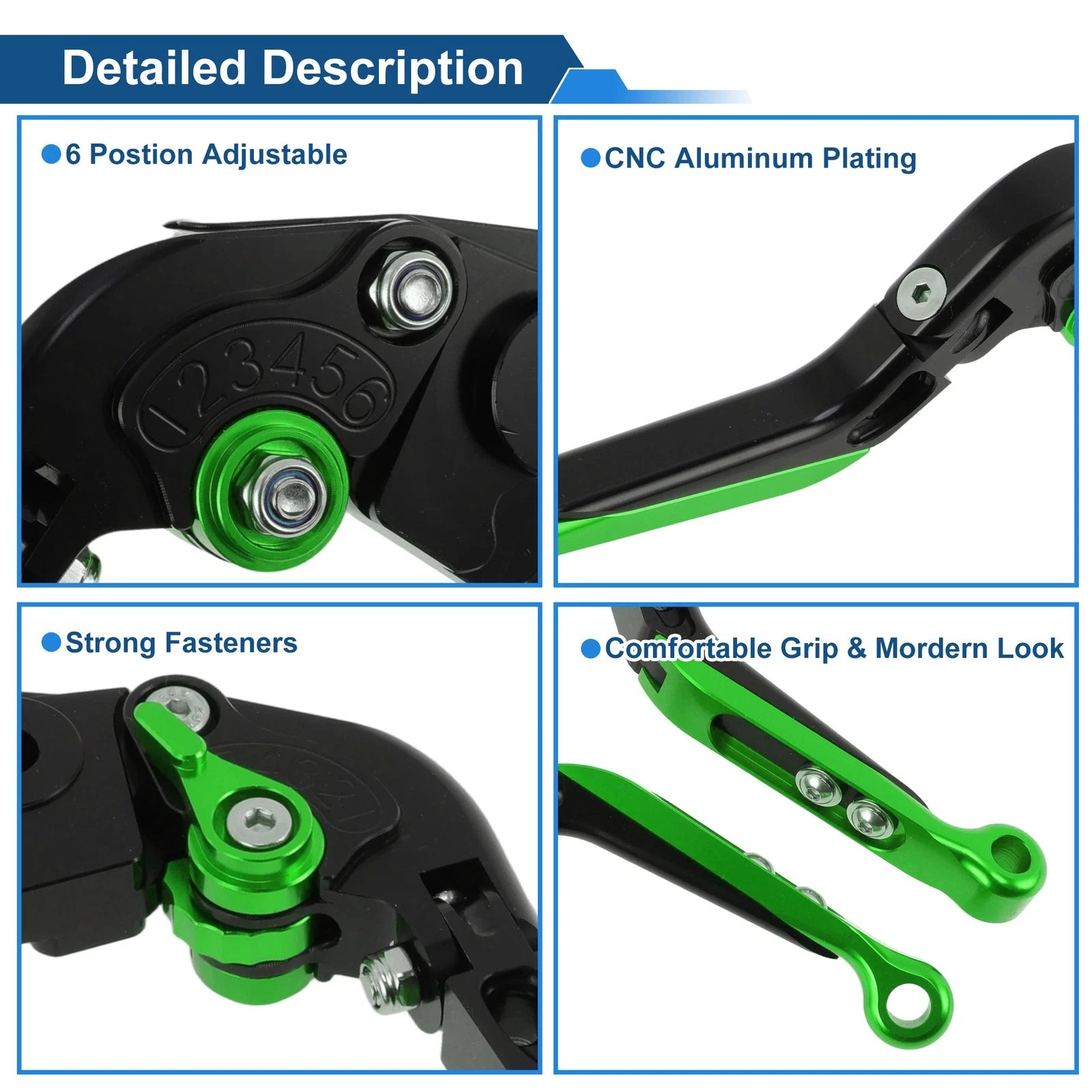 Short Long Brake Clutch Levers for Honda Rebel CMX 500 300 (2017–2021) Black Green