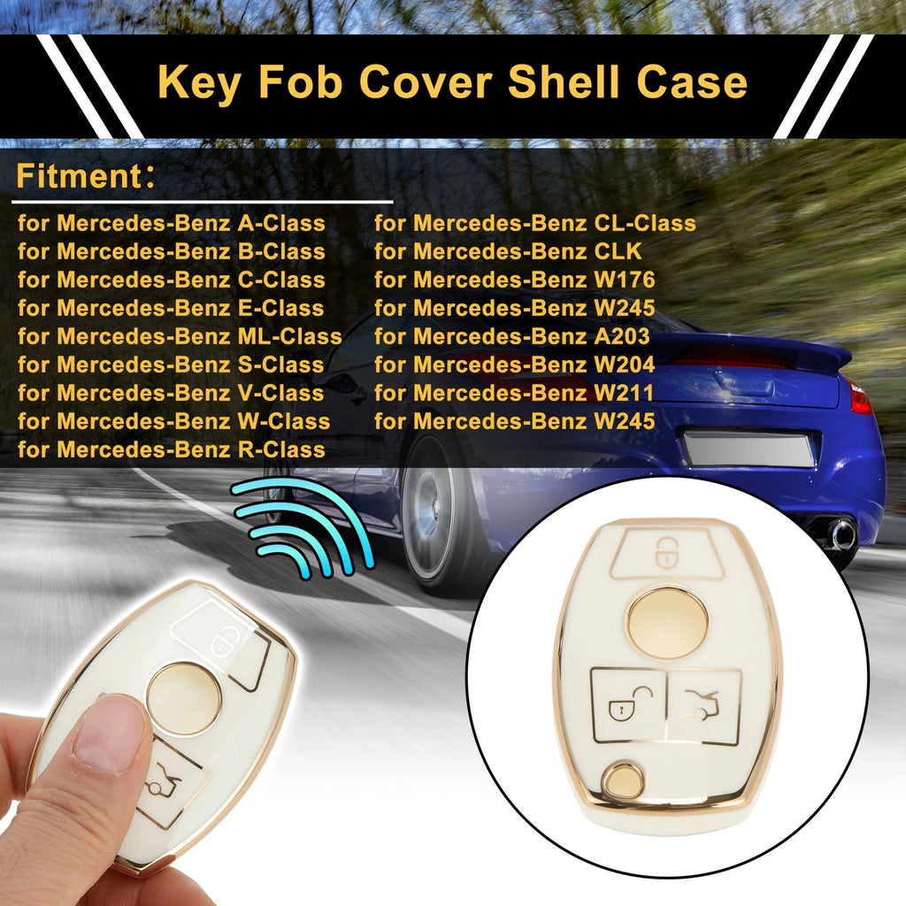 TPU Silicone Car Key Case for Mercedes-Benz A-Class (3 Buttons)