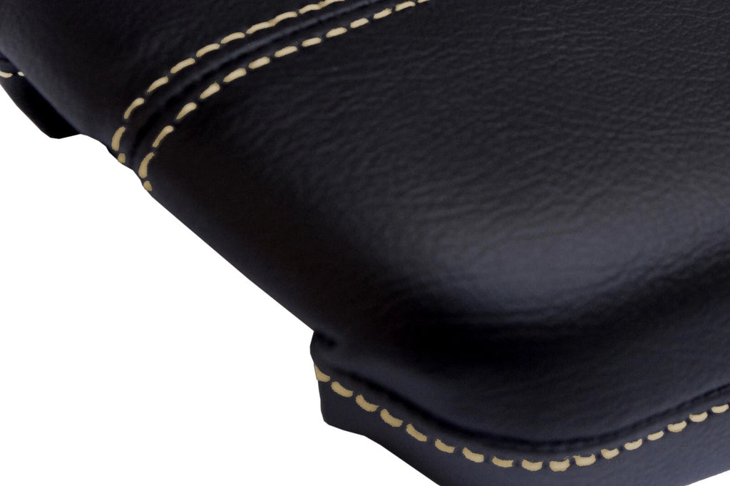 Leather Console Lid Armrest Cover for Cadillac XTS (2013–2019) Beige Stitch
