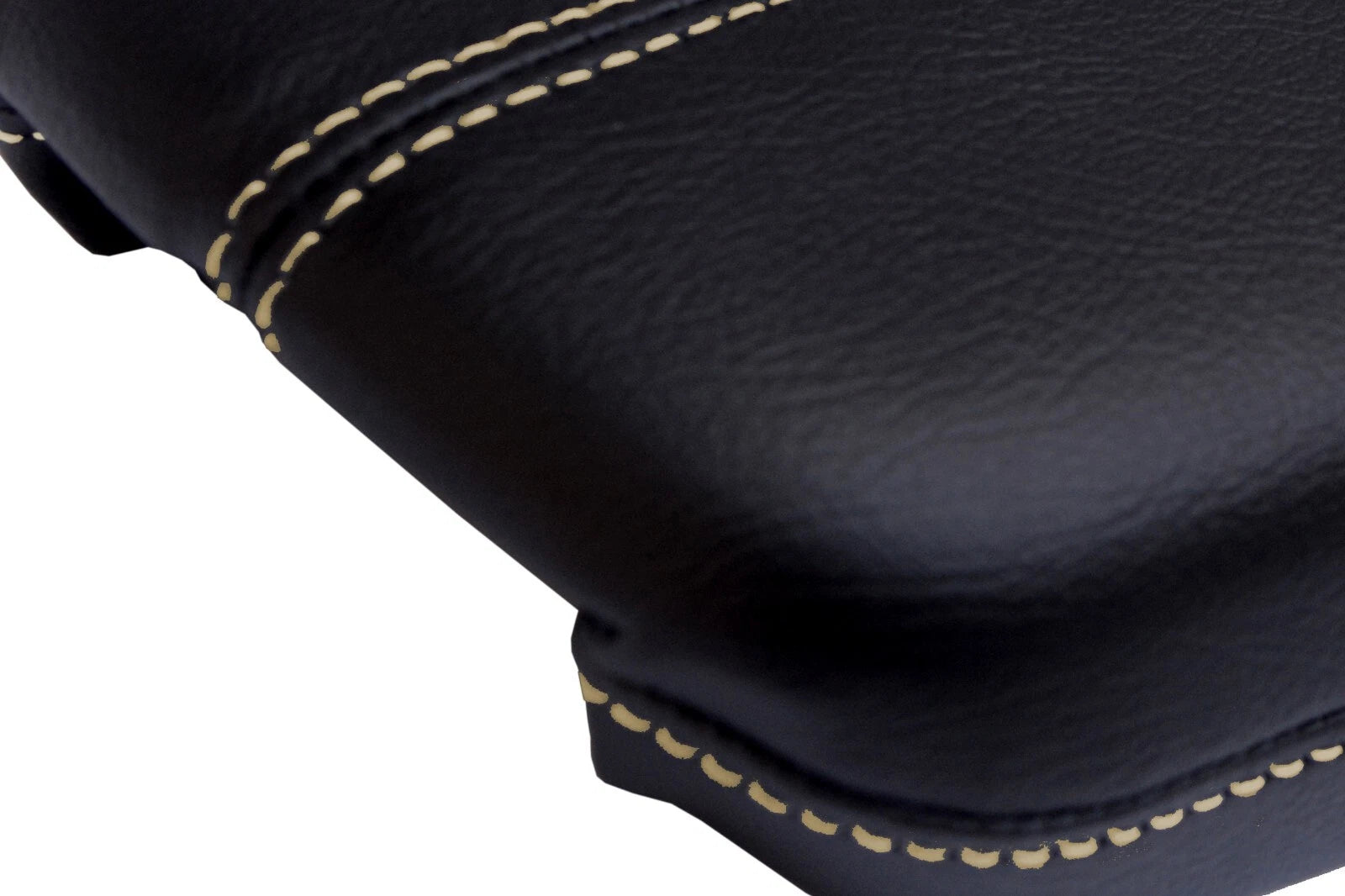 Leather Console Lid Armrest Cover for Cadillac XTS (2013–2019) Beige Stitch