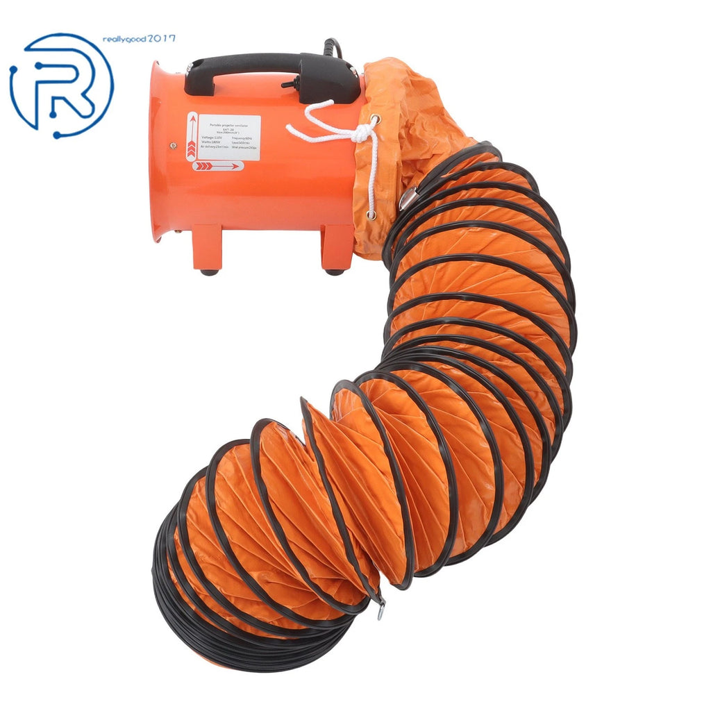 8-Inch Portable Extractor Fan Blower for Ventilation (16.4FT Duct Hose)