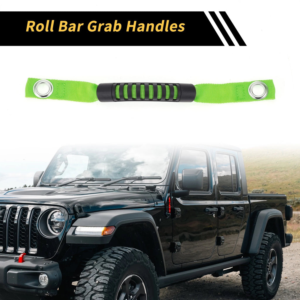 2X Roll Bar Grab Handles for Jeep Wrangler (2007–2023) - Green