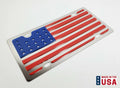 Metal Vanity License Plate Tag with USA 3D Flag for Universal Fit (Any Year)