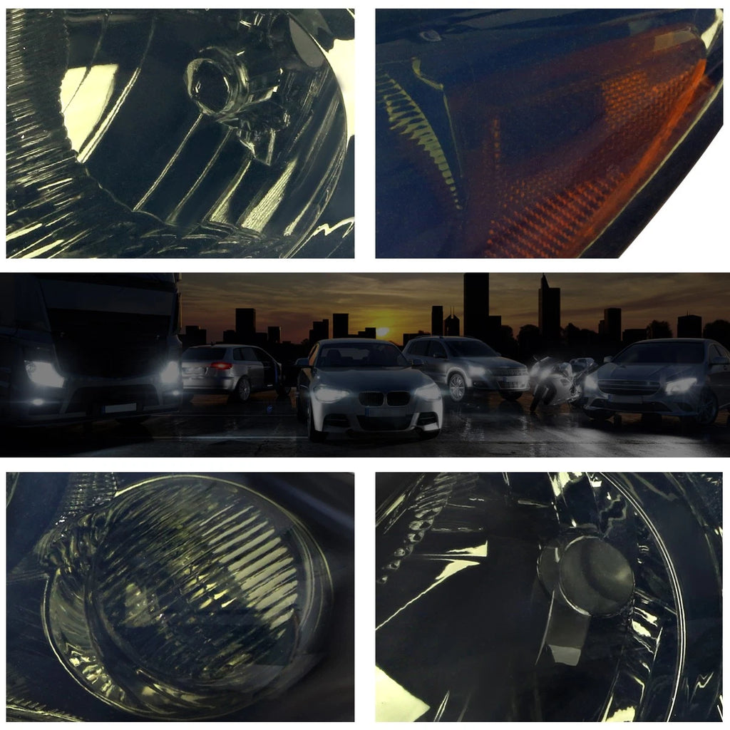 Smoked Housing Headlight & Amber Side Corner Signal Lamps for Corolla (2009–2010)