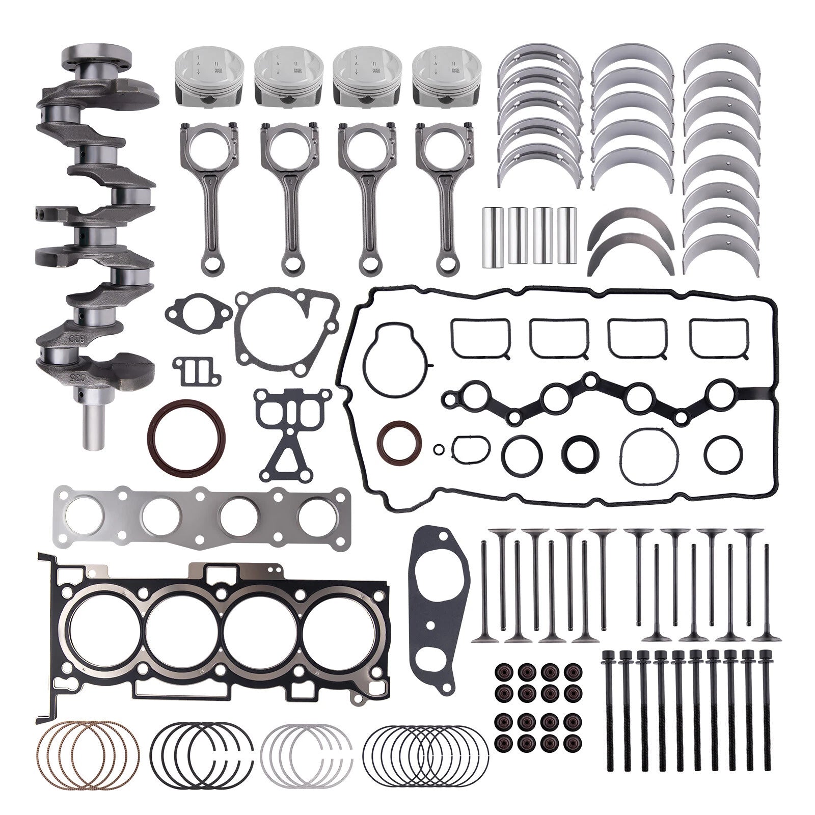 Engine Rebuild Kit with Pistons, Gasket, Crankshaft, Rods for Hyundai KIA 2.0L (G4KD)