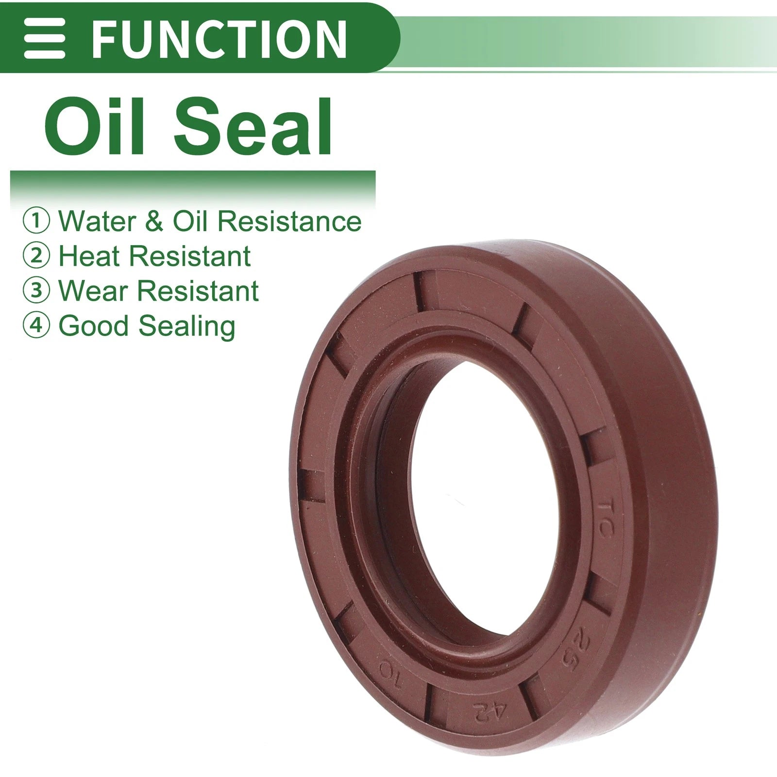 Set of 5 Oil Seal Rotary Shaft Seal FKM Rubber 25x42x10mm