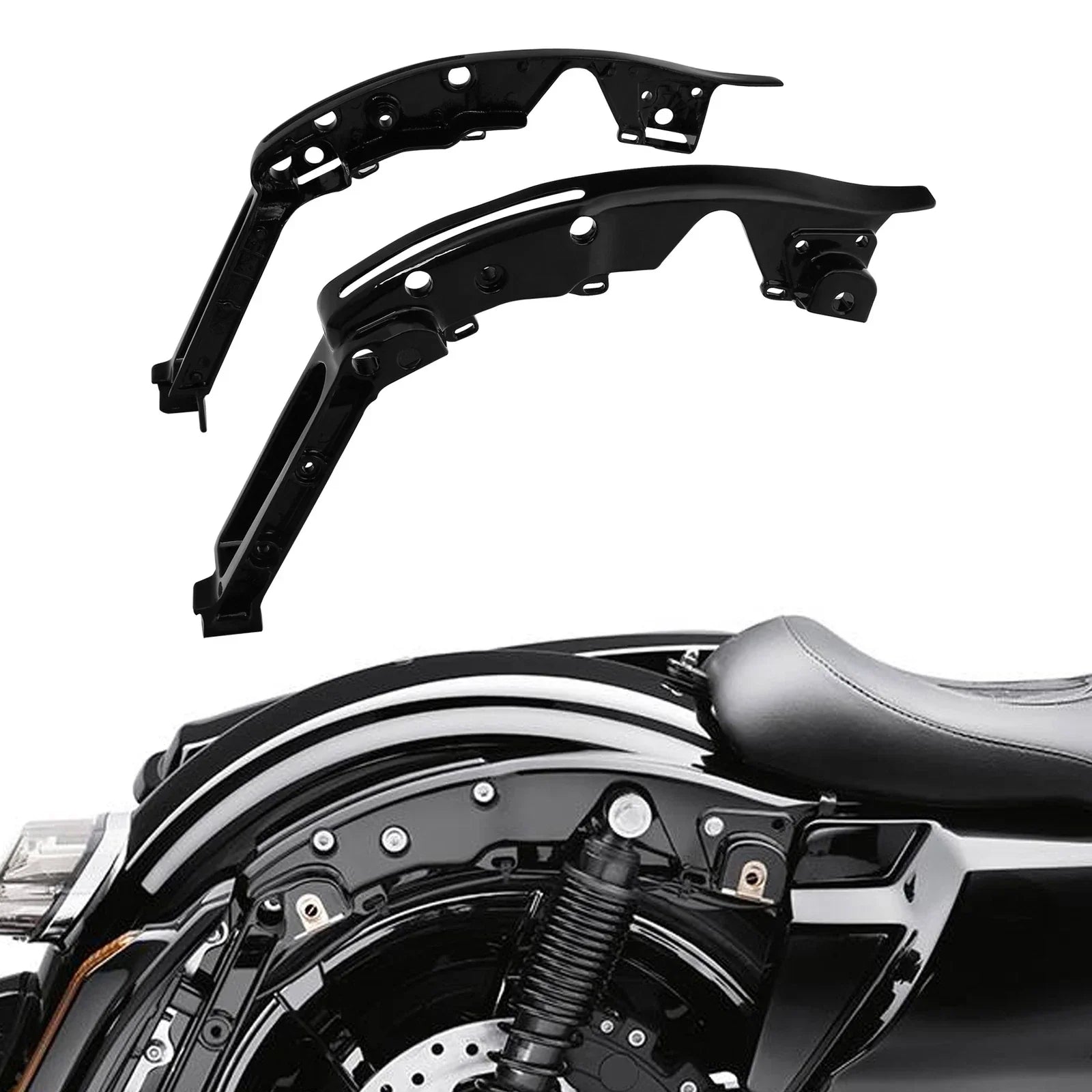 Gloss Black Rear Fender Support Kit for Harley Touring Road Glide (2014 - 2025)