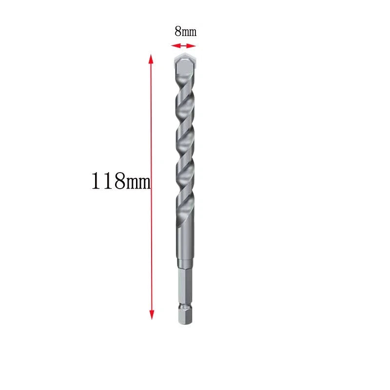 Carbide Masonry Drill Bits Set of 5 (4mm, 5mm, 6mm, 8mm, 10mm) Hex Shank