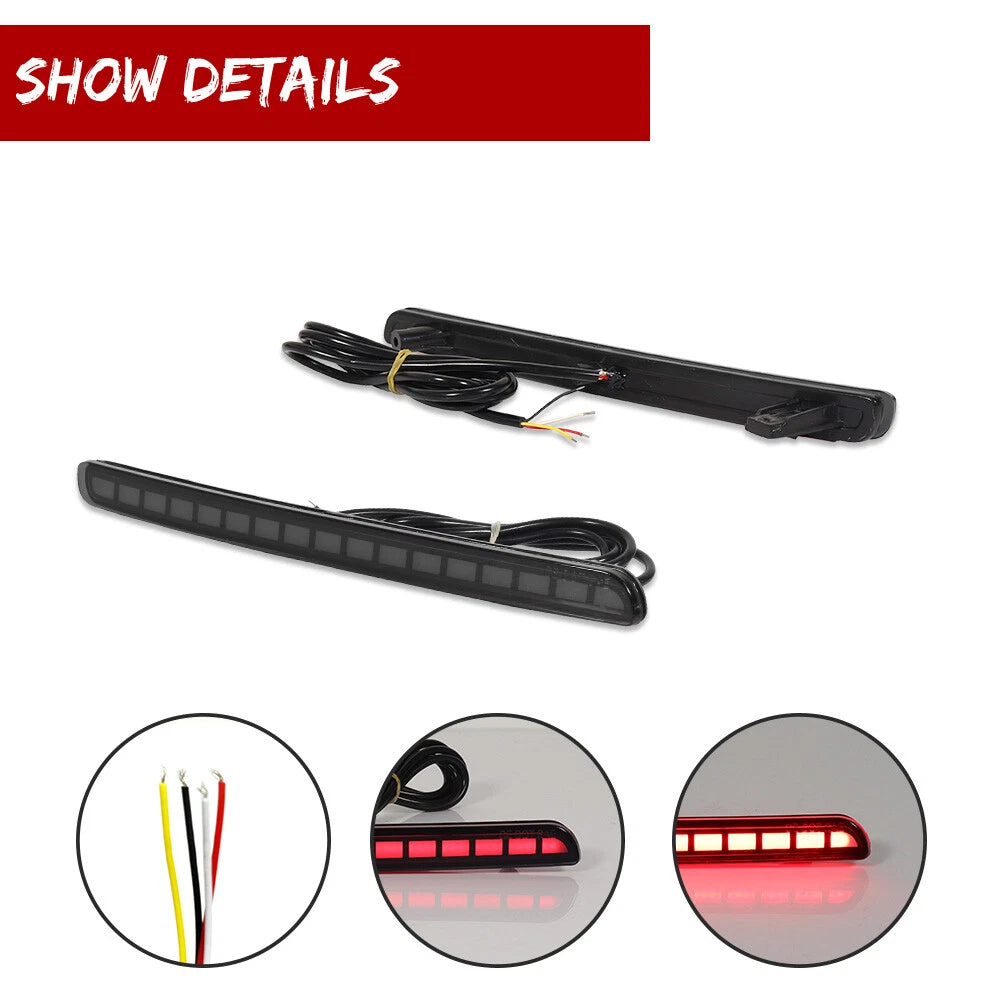 Smoked LED Rear Bumper Reflector Tail Lights for Toyota Corolla Hatchback (2019–2022)