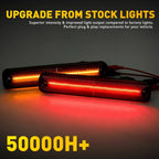 Set of 4 Smoked Amber/Red LED Strip Side Markers for Ford Bronco F-Truck (1973–1979)
