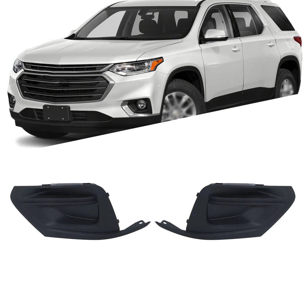 Fog Lamp Cover Pair for Chevrolet Traverse (2018–2021) Black Bezel