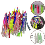 Set of 4 Soft Squid Skirts for Fishing Tackle - Glowing Plastic