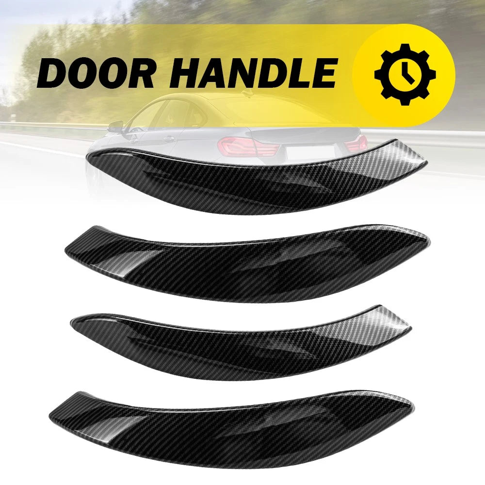 Set of 4 Carbon Look Interior Door Handle Cover Trim for BMW 3 Series (2013–2018)