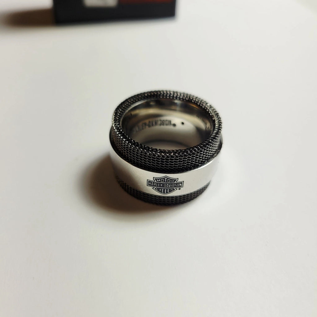 Stainless Steel B&S Mesh Ring for Harley-Davidson (Size 10, 34R00317-10)