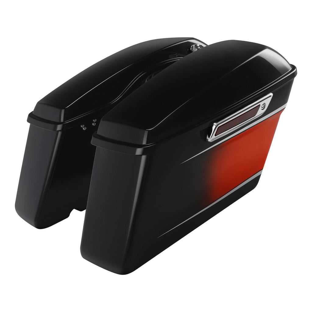 Hard Saddlebags for Harley Touring (2014–2024) Sunset Orange/Black Fade