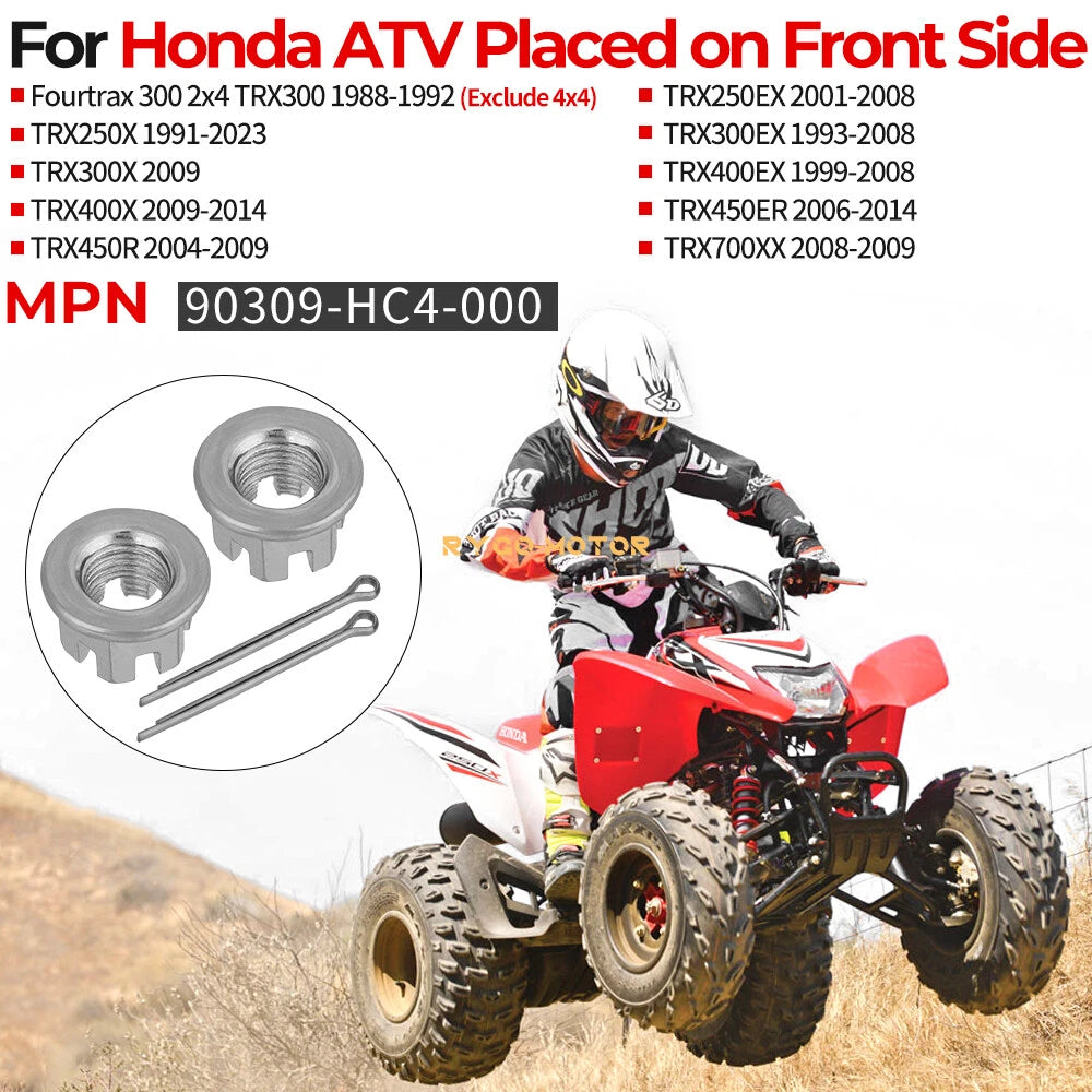 Front Axle Nuts for Honda TRX 250 300 400 450 700 (90309-HC4-000)