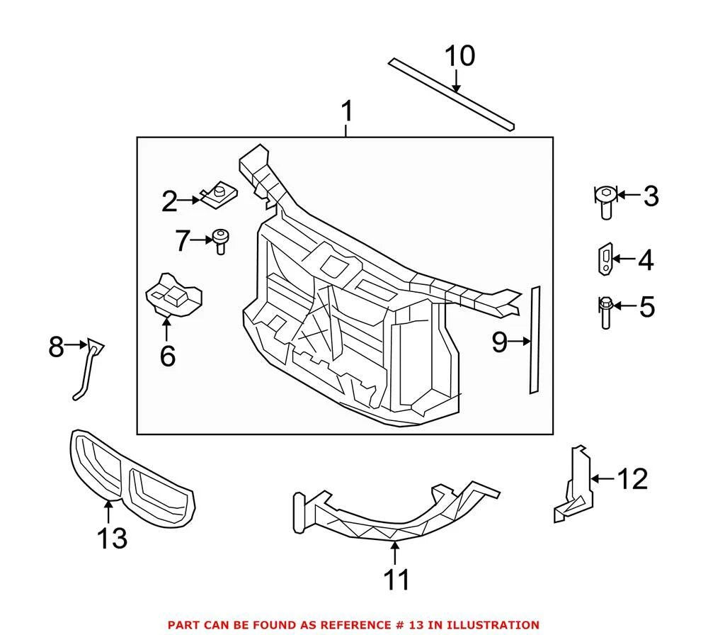 Front Radiator Support Air Deflector for BMW 128i 135i 135is (2008–2013)