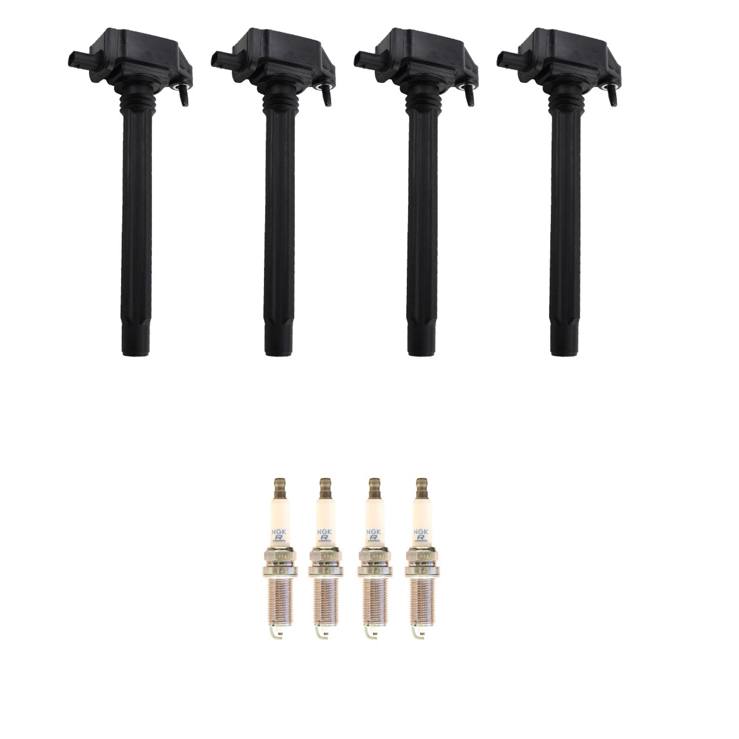 Set of 4 NGK Ignition Coils & Nickel Spark Plugs for Dodge Dart Cherokee Renegade (2013–2018)