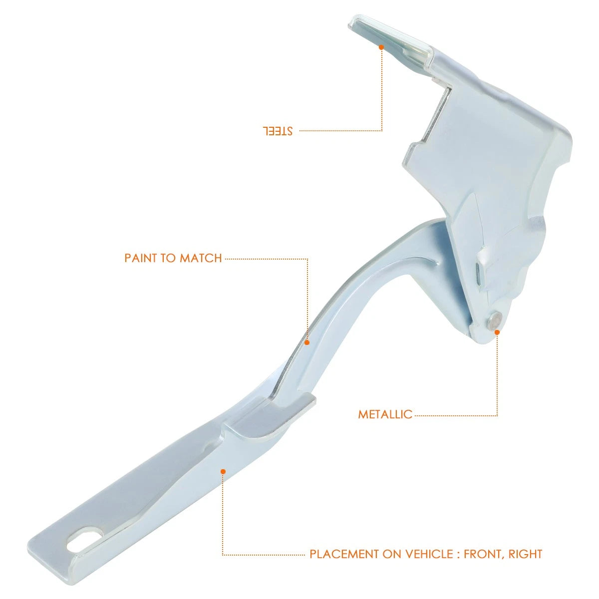 Passenger Side Steel Engine Hood Hinge for Hyundai Santa Fe (2007–2012)