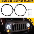 7" Headlight Mount Bracket Ring Set for Jeep Wrangler JK JKU (2007–2017)