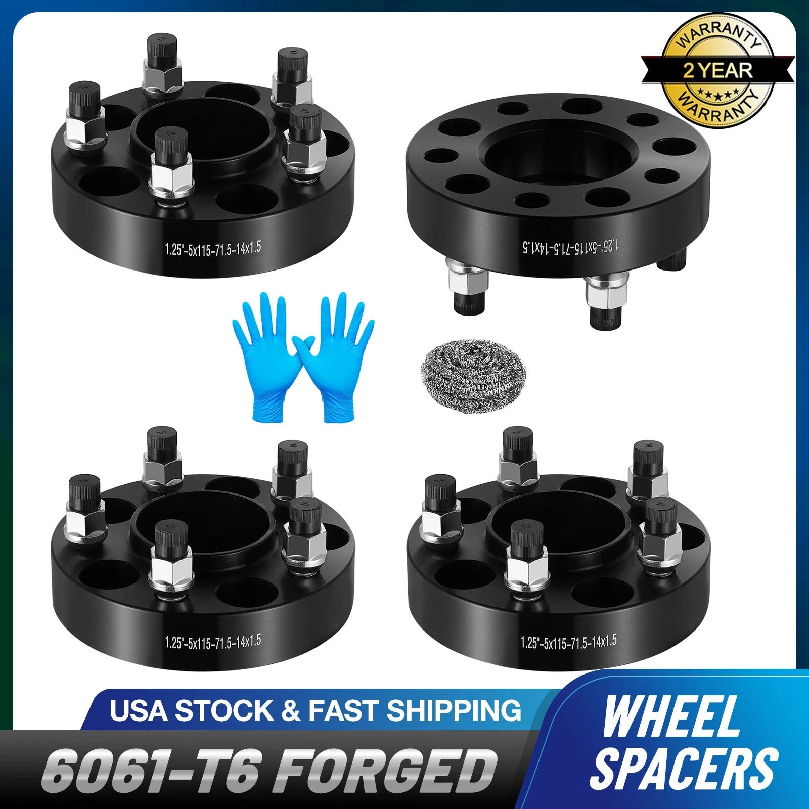 4Pcs 1.25" 5x115 Hub Centric Wheel Spacers for Dodge Challenger (2008–2023)