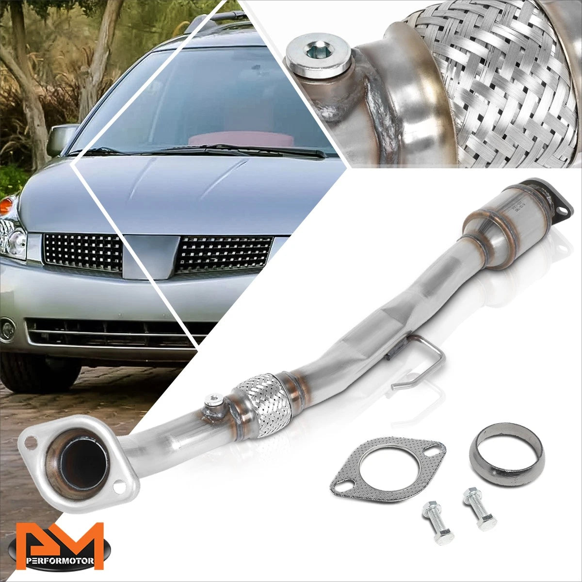 Direct Replace Catalytic Converter Exhaust Flex Pipe for Altima/Quest (2002–2006)