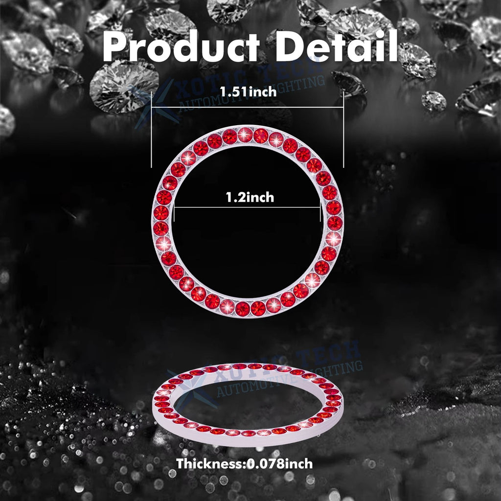 Shiny Red Crystal Push to Start Button for Car SUVs Vans (Universal 2000-2025)