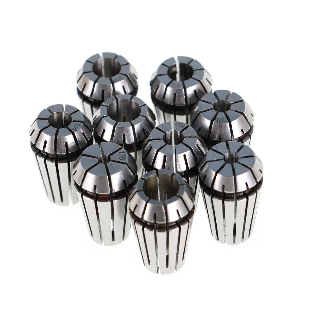 9Pcs ER16 Spring Collet Set for CNC Milling Lathe Engraving Machine