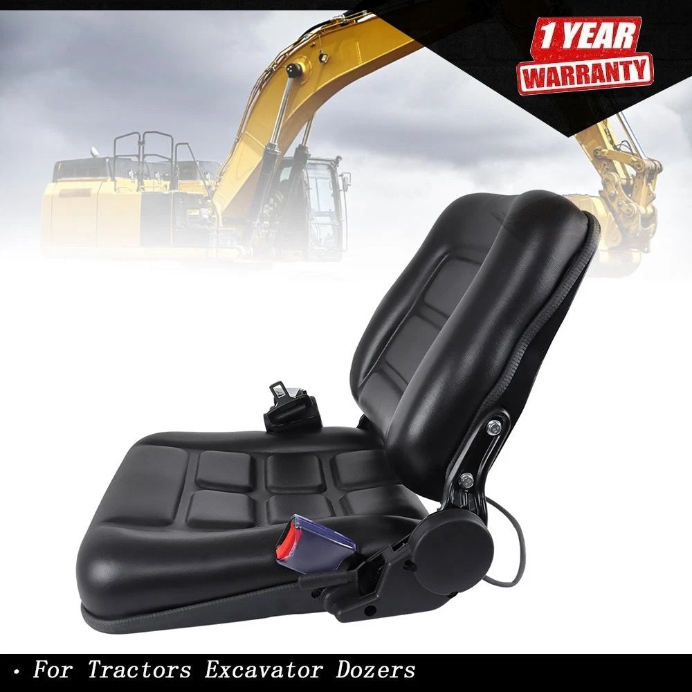 Universal Seat for Forklift Garden Tractor Lawn Mower w/Adjustable Backrest
