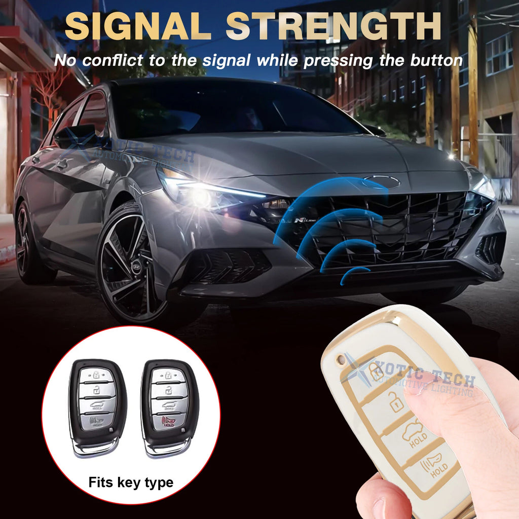 Full Cover Key Fob Case with Keychain for Hyundai (2011-2023)