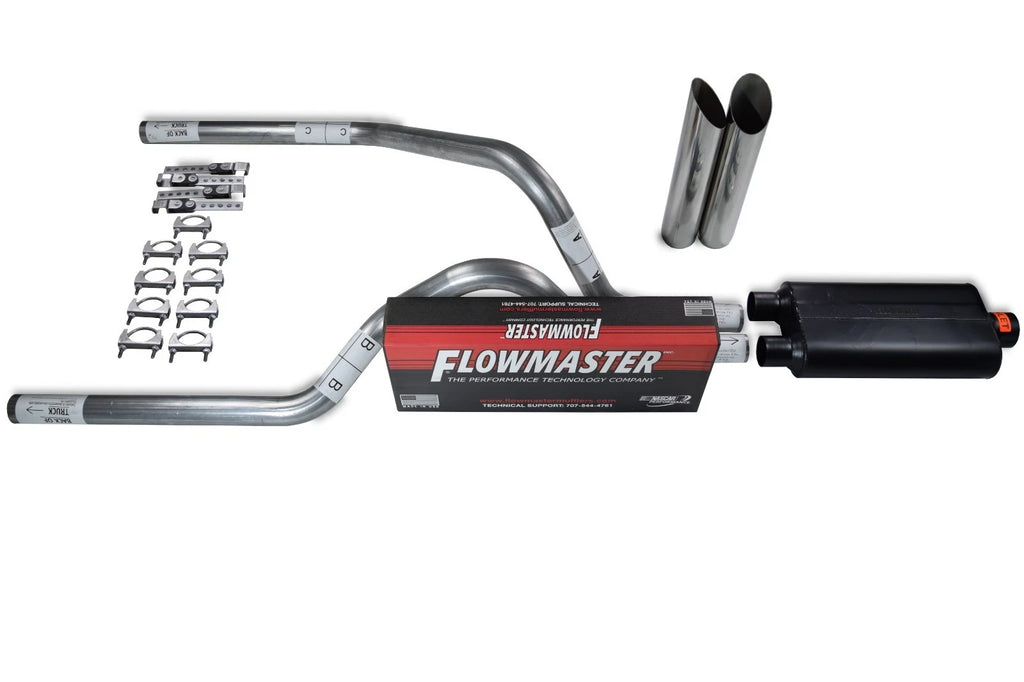 Dual Exhaust Kit for Dodge Dakota (1997–2005) 2.5" Flowmaster Slash Tips