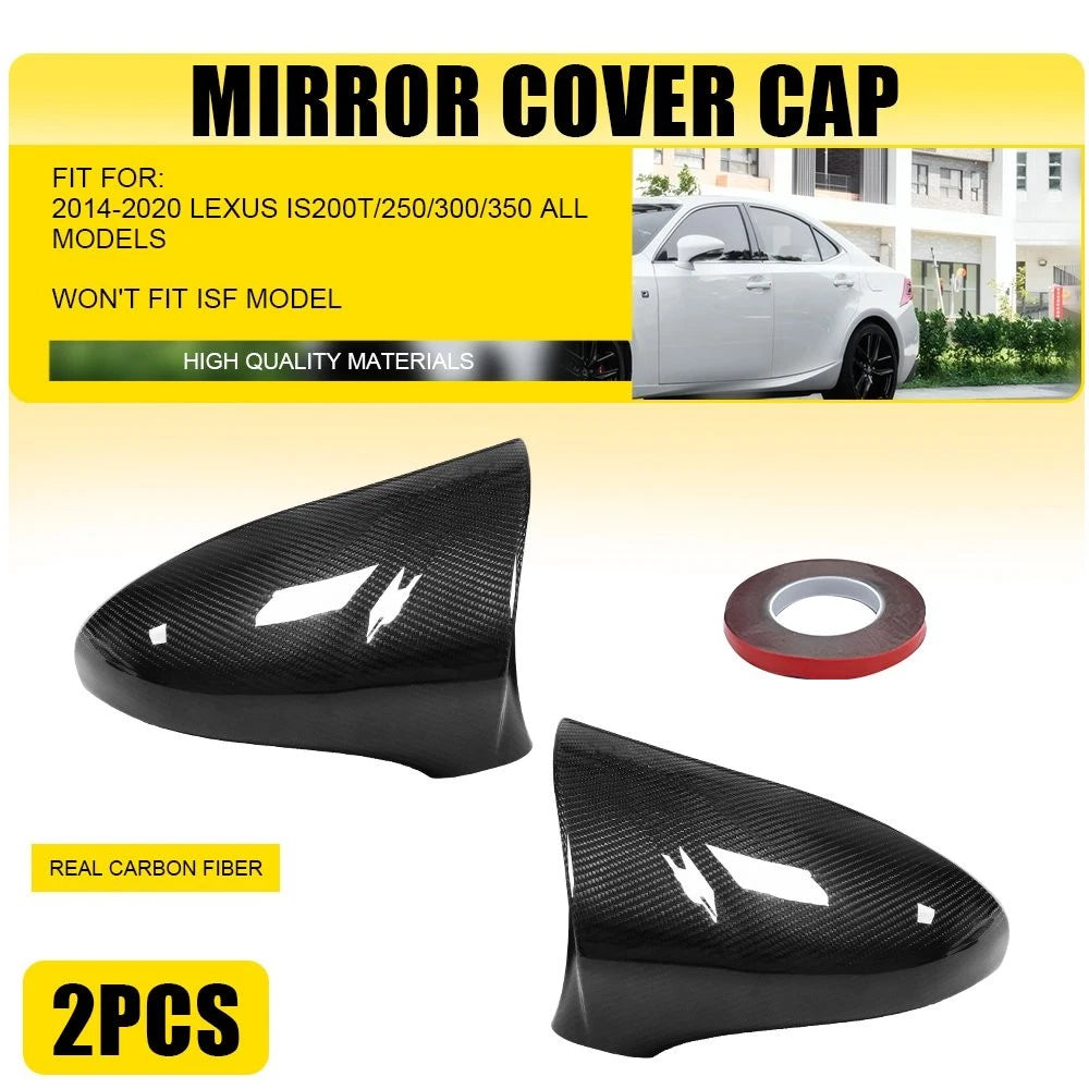 Pair Carbon Fiber Mirror Caps for Lexus IS200 IS250 IS350 (2014–2020)