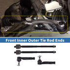 Set of 4 Front Inner Outer Tie Rod End Links for Toyota RAV4, Scion TC