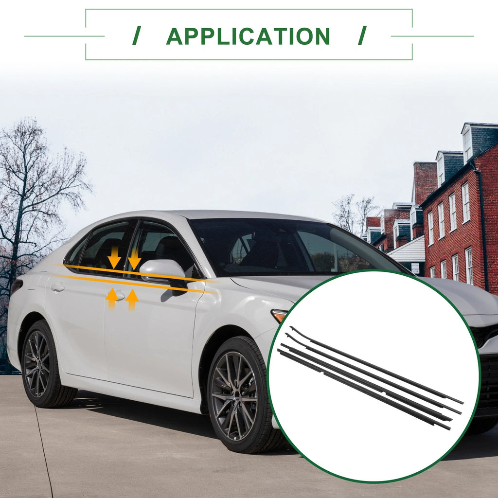 Set of 4 Weatherstrip Window Seal No. 7572006150/7574006130 for Toyota Camry (2012–2014)