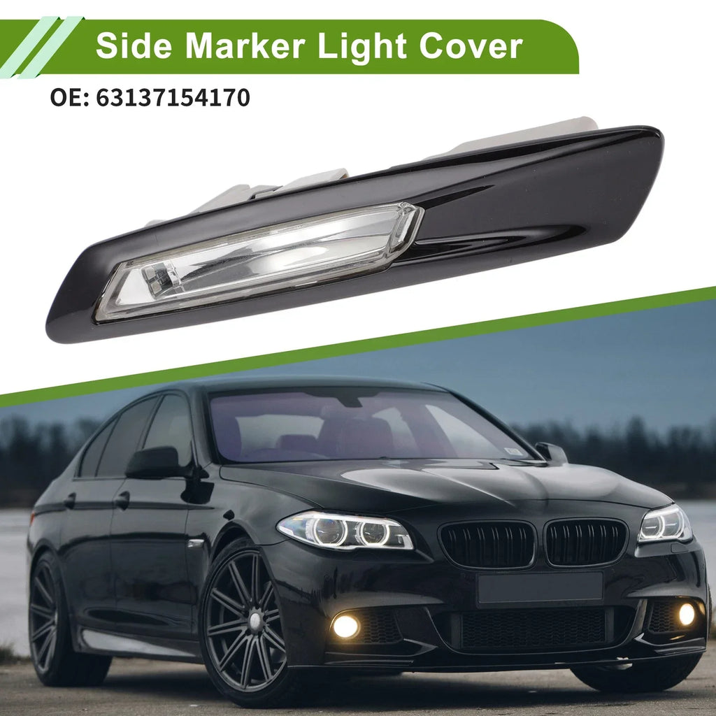 1 x Black Right Side Marker Light Cover for BMW 528i (2011 - 2016)