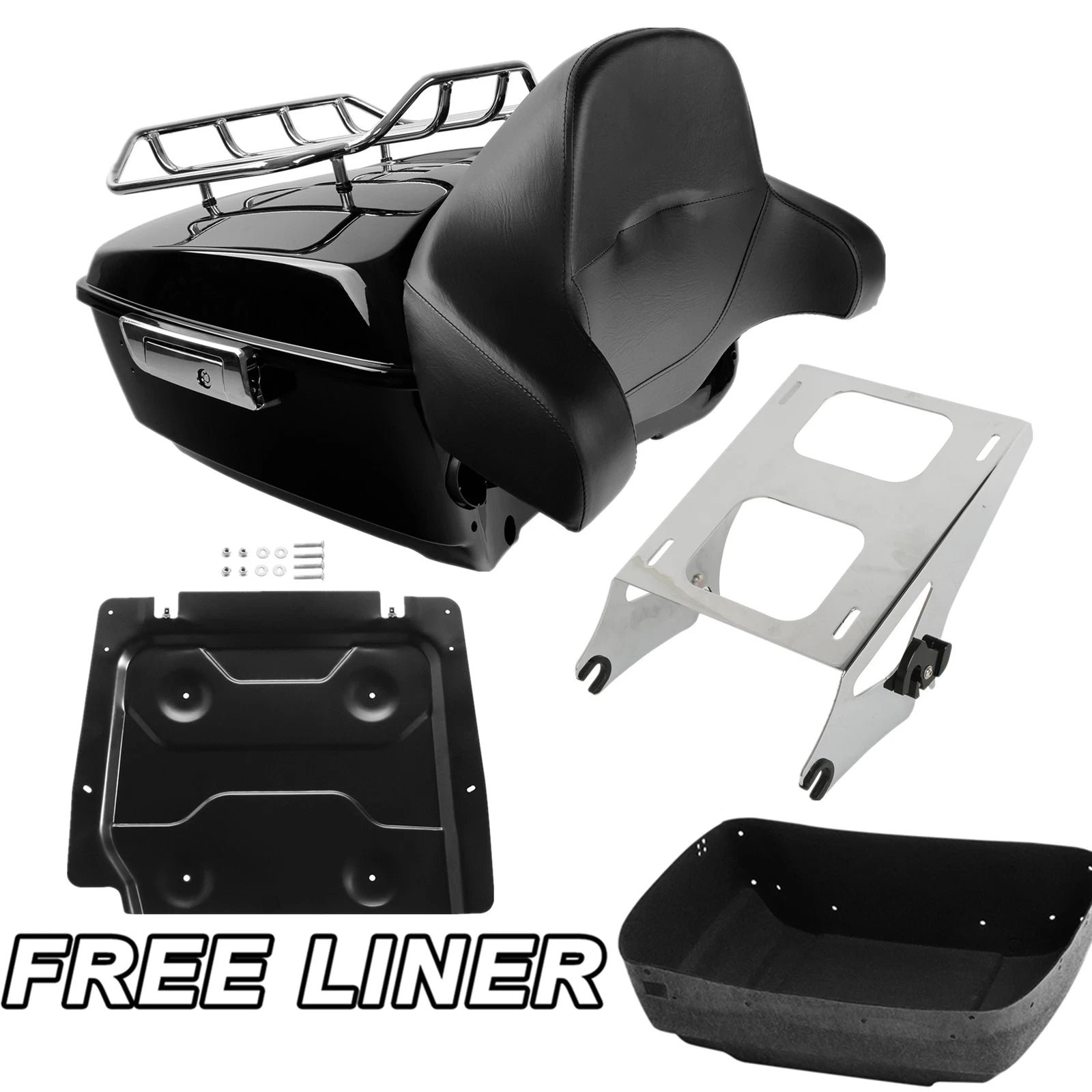 Trunk Backrest Mount Rack Plate for Harley Road Glide (2014–Present)