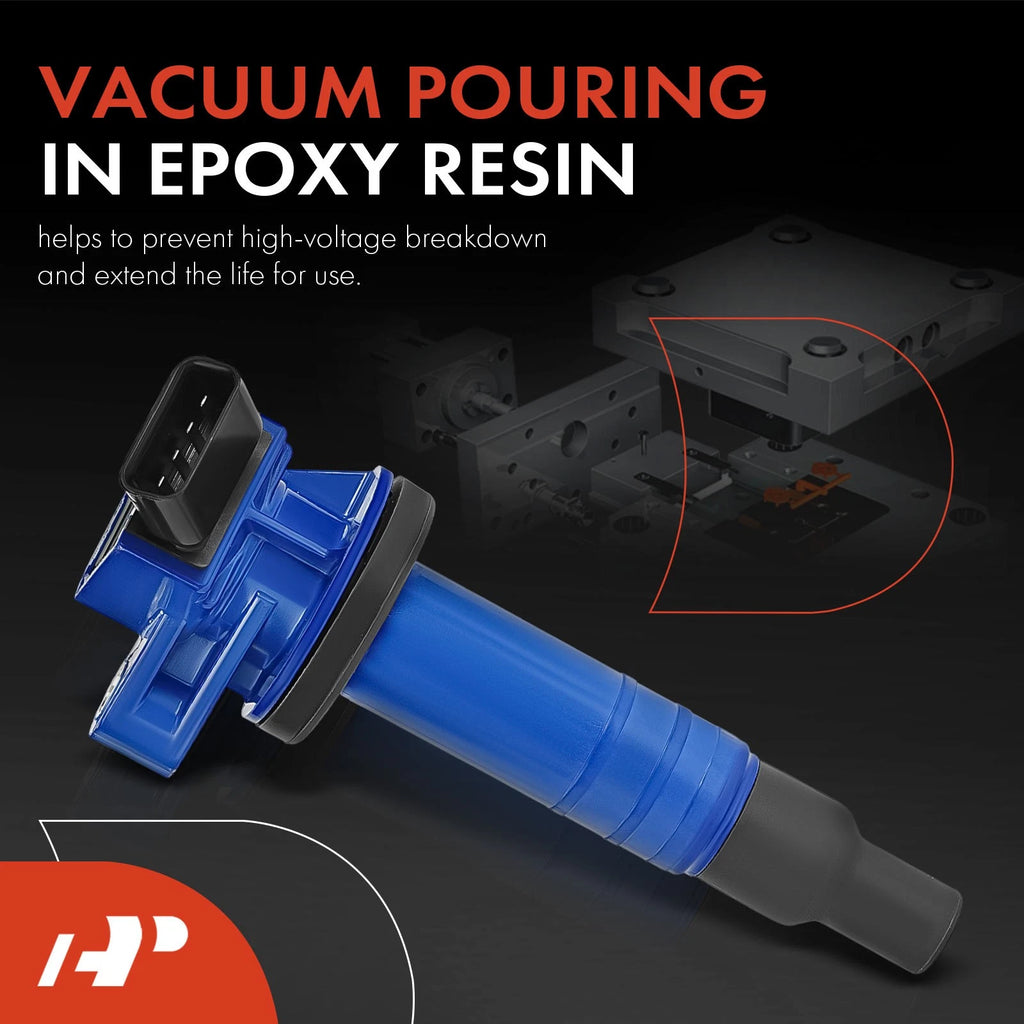 Set of 4 Blue Ignition Coils for Toyota Corolla (1999–2008)