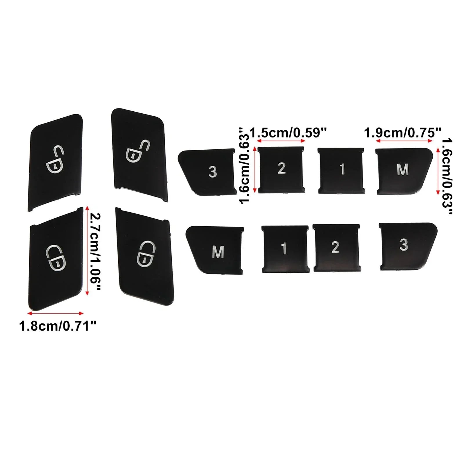 Car Door Lock Unlock Seat Button Cover Trim Set for Mercedes-Benz GLE500 (2016-2020)