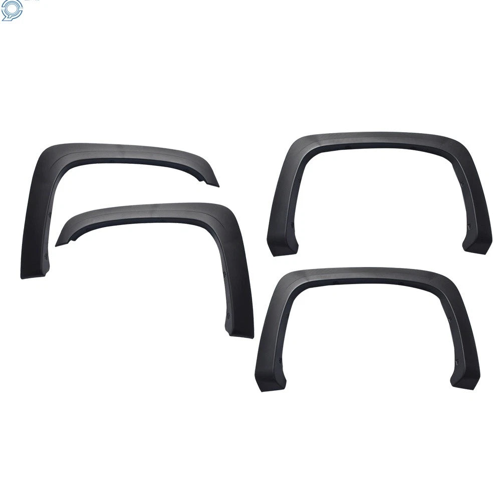 Set of 4 Black Fender Flares for Chevy Silverado 1500/2500HD/3500HD (2007–2013)