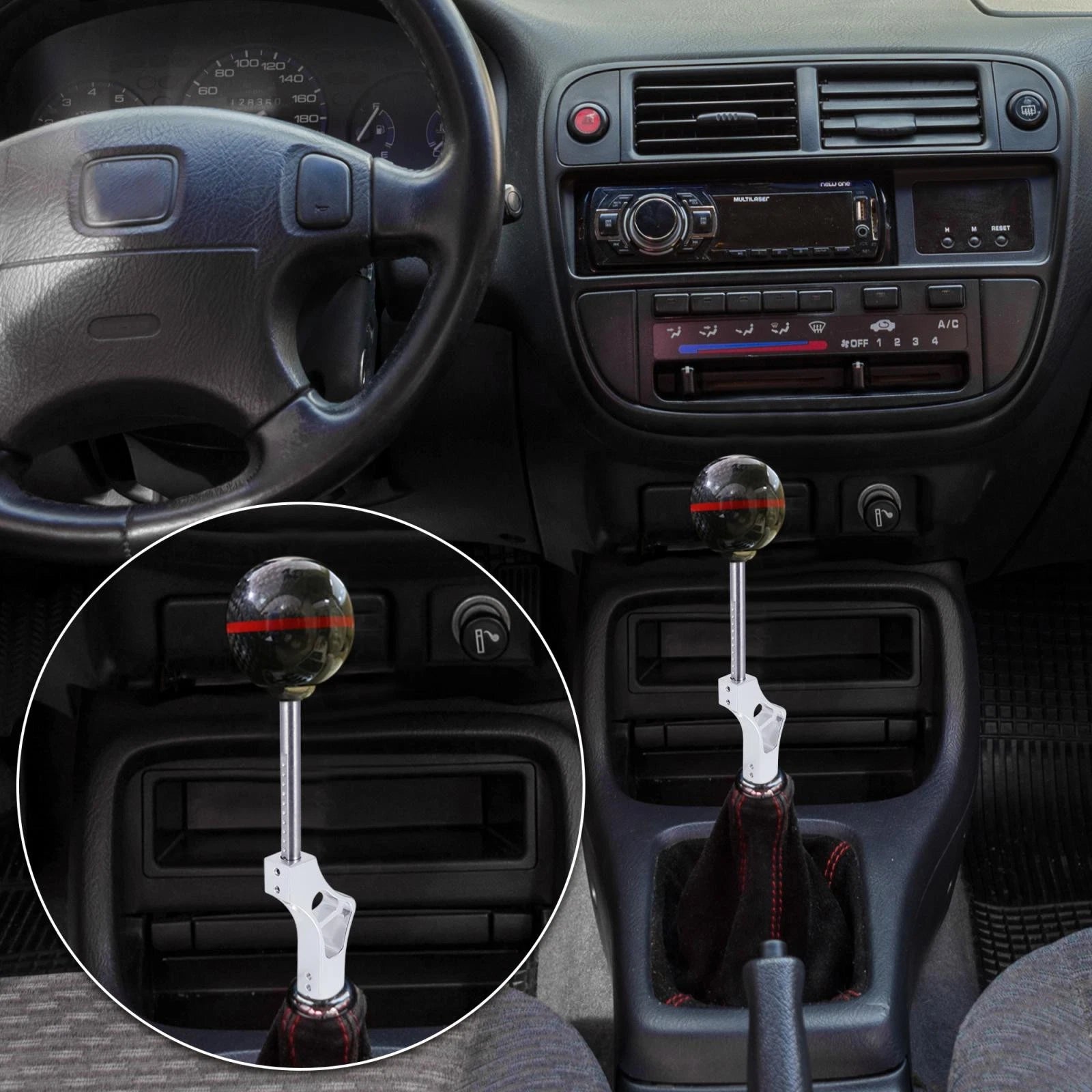 Gear Shift Knob Extender for Honda EG EK (1992–2000) M10X1.5 Silver Tone