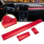 Red Center Console Dashboard Trim Molding for Honda Civic (2016–2021)